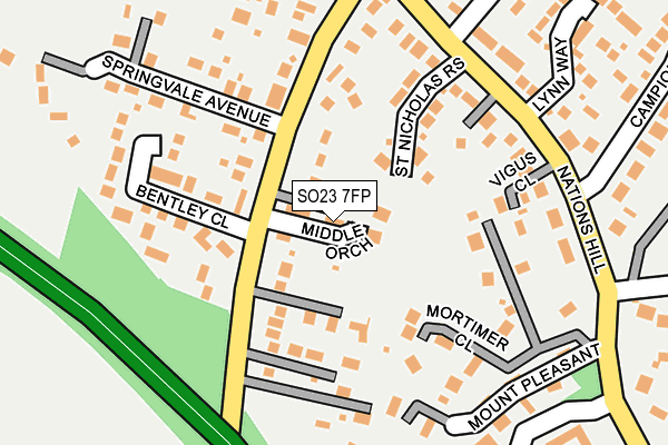 SO23 7FP map - OS OpenMap – Local (Ordnance Survey)