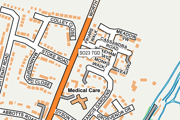 SO23 7GD map - OS OpenMap – Local (Ordnance Survey)