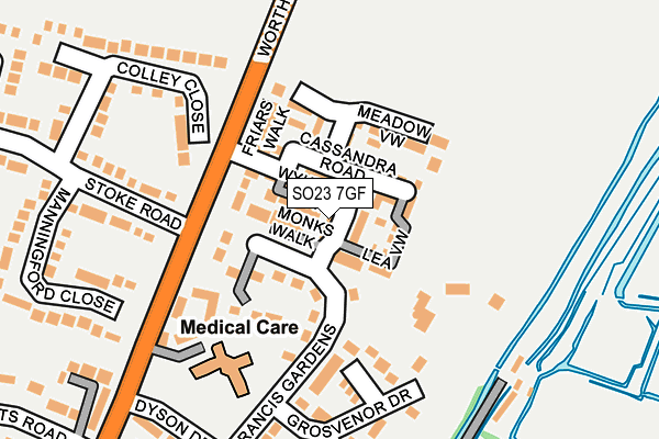 SO23 7GF map - OS OpenMap – Local (Ordnance Survey)