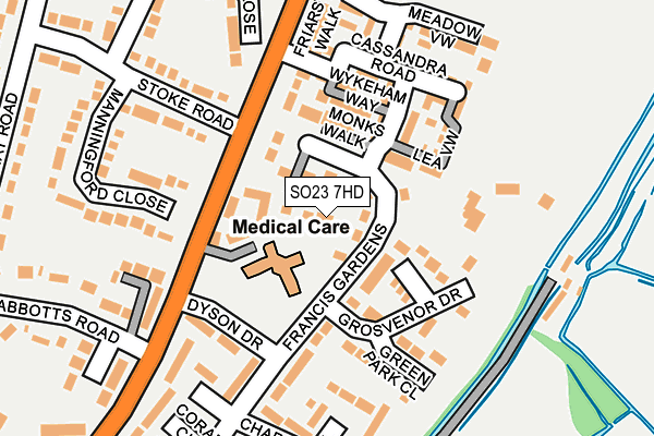 SO23 7HD map - OS OpenMap – Local (Ordnance Survey)