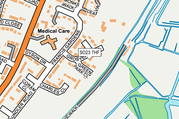 SO23 7HF map - OS OpenMap – Local (Ordnance Survey)