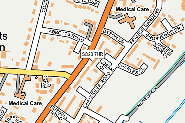 SO23 7HR map - OS OpenMap – Local (Ordnance Survey)