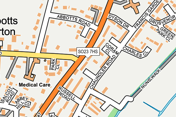 SO23 7HS map - OS OpenMap – Local (Ordnance Survey)