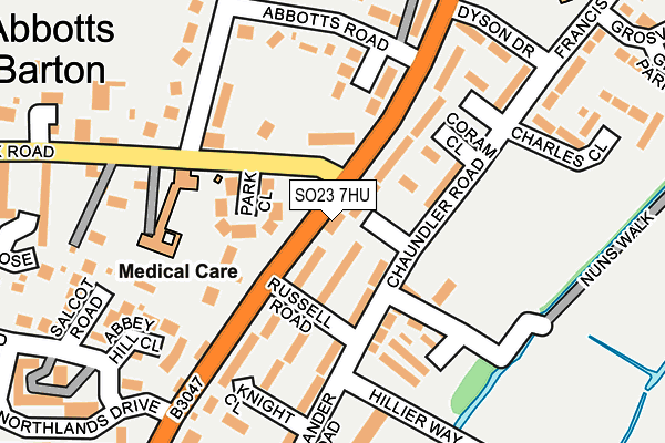 SO23 7HU map - OS OpenMap – Local (Ordnance Survey)