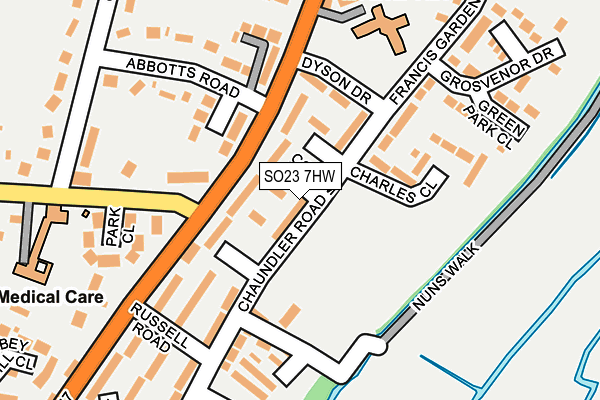 SO23 7HW map - OS OpenMap – Local (Ordnance Survey)