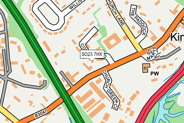 SO23 7HX map - OS OpenMap – Local (Ordnance Survey)