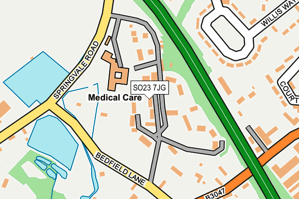 SO23 7JG map - OS OpenMap – Local (Ordnance Survey)