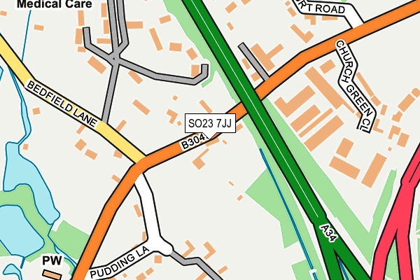 SO23 7JJ map - OS OpenMap – Local (Ordnance Survey)