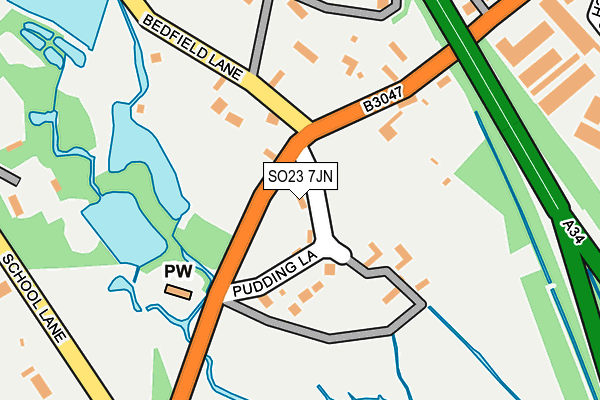 SO23 7JN map - OS OpenMap – Local (Ordnance Survey)