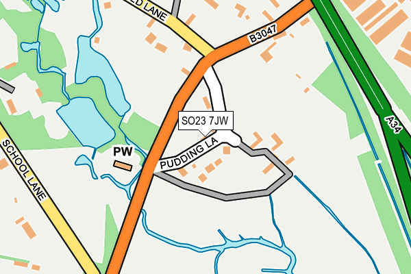 SO23 7JW map - OS OpenMap – Local (Ordnance Survey)