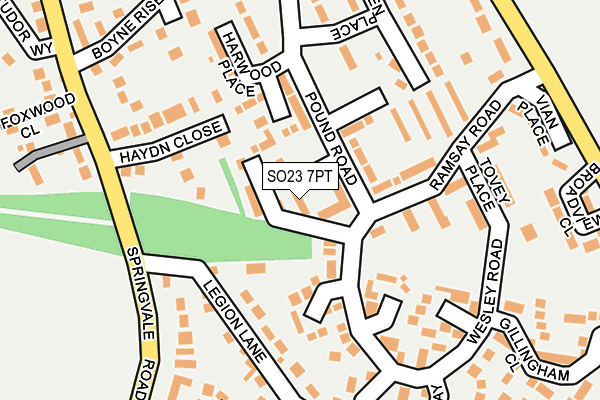 SO23 7PT map - OS OpenMap – Local (Ordnance Survey)