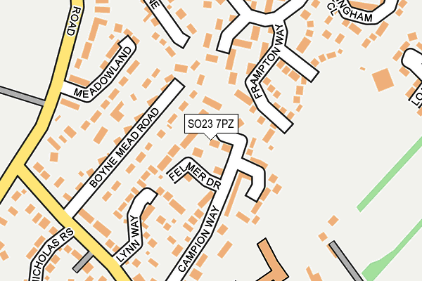 SO23 7PZ map - OS OpenMap – Local (Ordnance Survey)