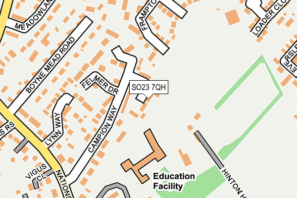 SO23 7QH map - OS OpenMap – Local (Ordnance Survey)