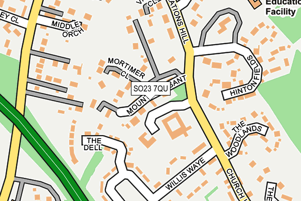 SO23 7QU map - OS OpenMap – Local (Ordnance Survey)