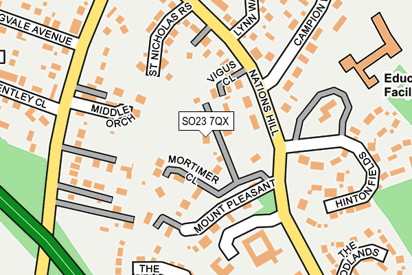 SO23 7QX map - OS OpenMap – Local (Ordnance Survey)