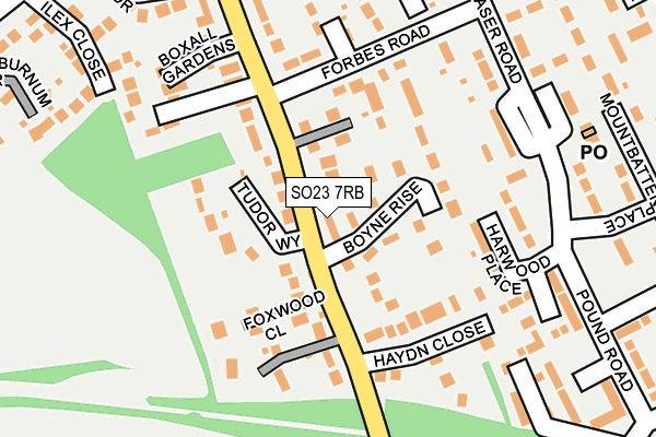 SO23 7RB map - OS OpenMap – Local (Ordnance Survey)