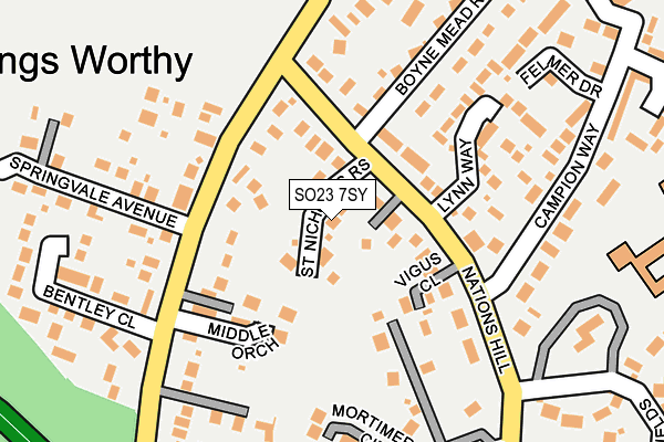 SO23 7SY map - OS OpenMap – Local (Ordnance Survey)