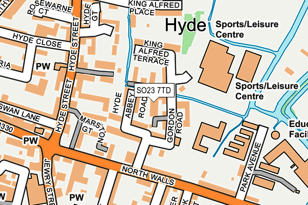 SO23 7TD map - OS OpenMap – Local (Ordnance Survey)