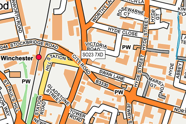 SO23 7XD map - OS OpenMap – Local (Ordnance Survey)