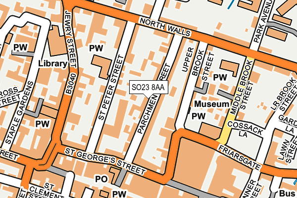 SO23 8AA map - OS OpenMap – Local (Ordnance Survey)