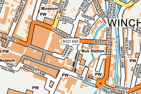 SO23 8AD map - OS OpenMap – Local (Ordnance Survey)