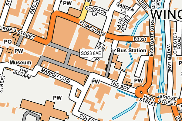 SO23 8AE map - OS OpenMap – Local (Ordnance Survey)