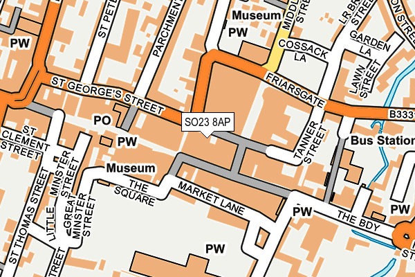 SO23 8AP map - OS OpenMap – Local (Ordnance Survey)