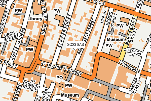 SO23 8AS map - OS OpenMap – Local (Ordnance Survey)