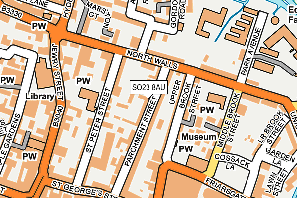 SO23 8AU map - OS OpenMap – Local (Ordnance Survey)