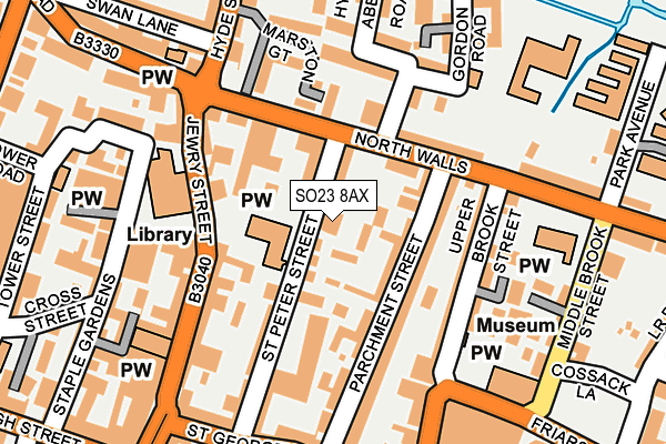 SO23 8AX map - OS OpenMap – Local (Ordnance Survey)