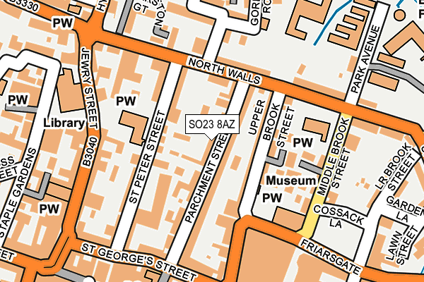 SO23 8AZ map - OS OpenMap – Local (Ordnance Survey)