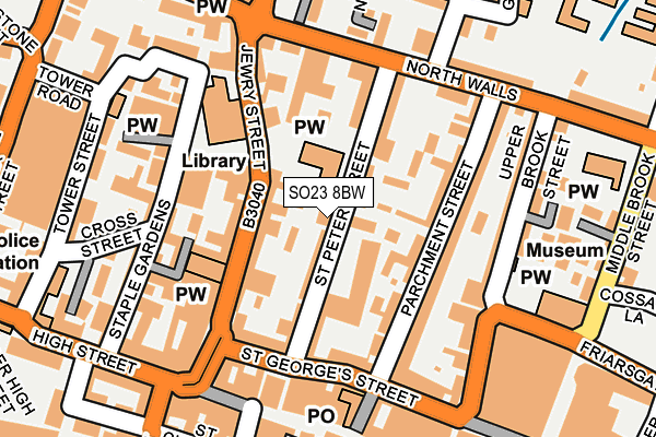SO23 8BW map - OS OpenMap – Local (Ordnance Survey)
