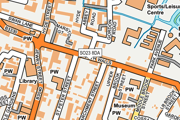 SO23 8DA map - OS OpenMap – Local (Ordnance Survey)