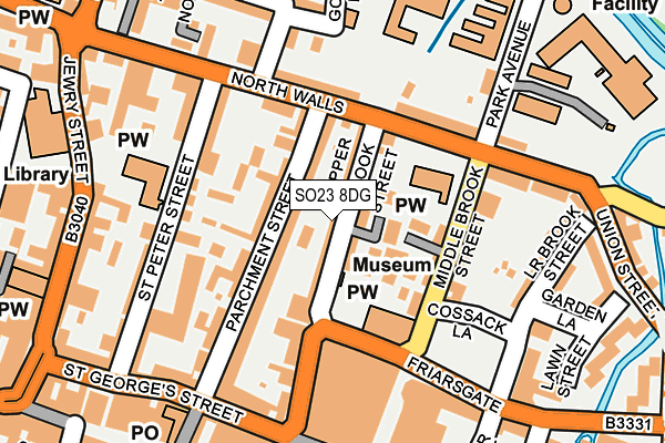 SO23 8DG map - OS OpenMap – Local (Ordnance Survey)