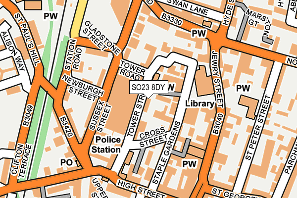 SO23 8DY map - OS OpenMap – Local (Ordnance Survey)