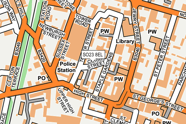 SO23 8EL map - OS OpenMap – Local (Ordnance Survey)