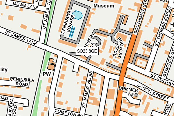 SO23 8GE map - OS OpenMap – Local (Ordnance Survey)