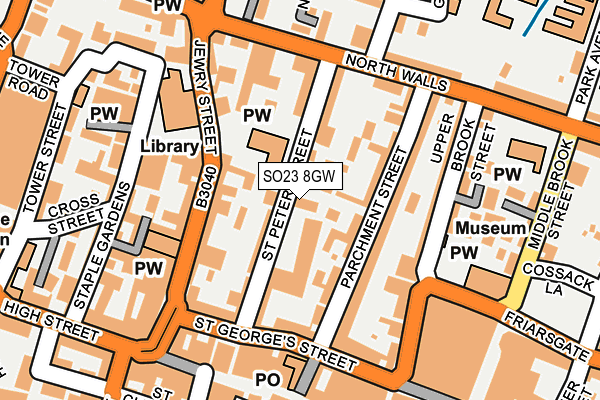 SO23 8GW map - OS OpenMap – Local (Ordnance Survey)