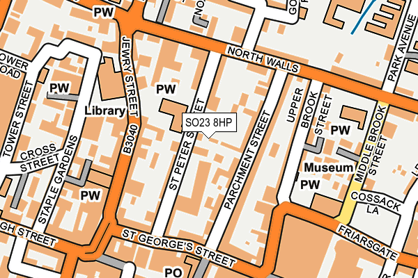 SO23 8HP map - OS OpenMap – Local (Ordnance Survey)