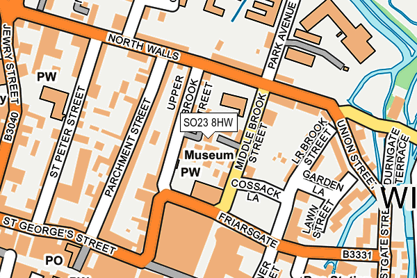 SO23 8HW map - OS OpenMap – Local (Ordnance Survey)