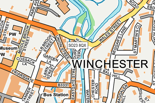 SO23 8QX map - OS OpenMap – Local (Ordnance Survey)