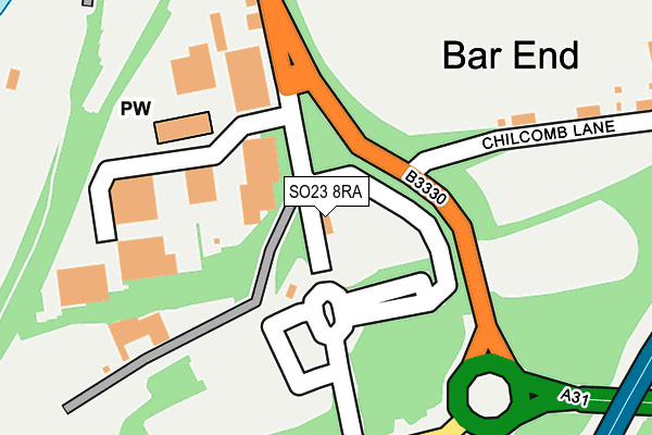 SO23 8RA map - OS OpenMap – Local (Ordnance Survey)