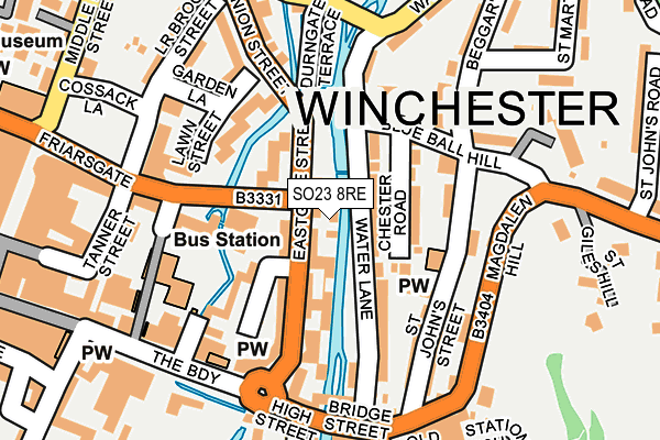 SO23 8RE map - OS OpenMap – Local (Ordnance Survey)