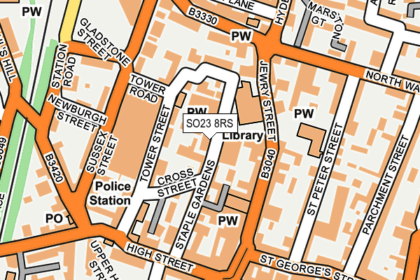 SO23 8RS map - OS OpenMap – Local (Ordnance Survey)