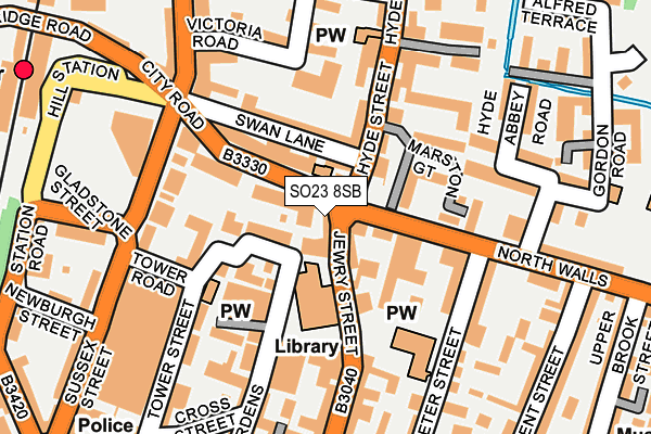 SO23 8SB map - OS OpenMap – Local (Ordnance Survey)