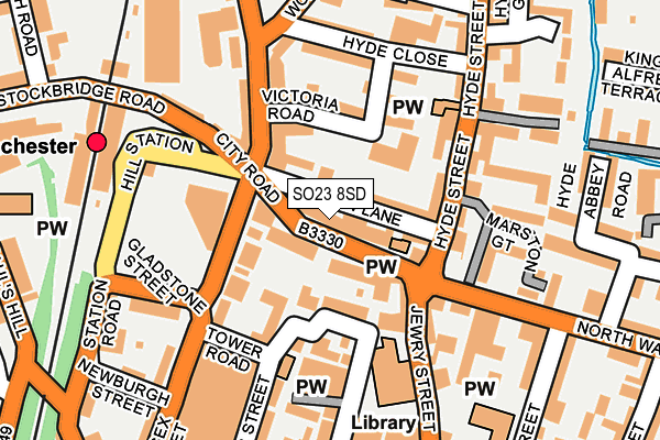 SO23 8SD map - OS OpenMap – Local (Ordnance Survey)