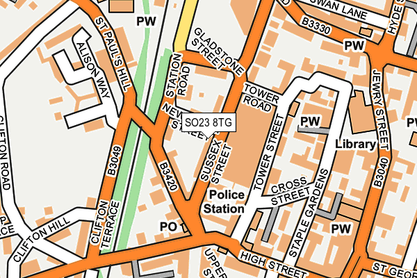 SO23 8TG map - OS OpenMap – Local (Ordnance Survey)