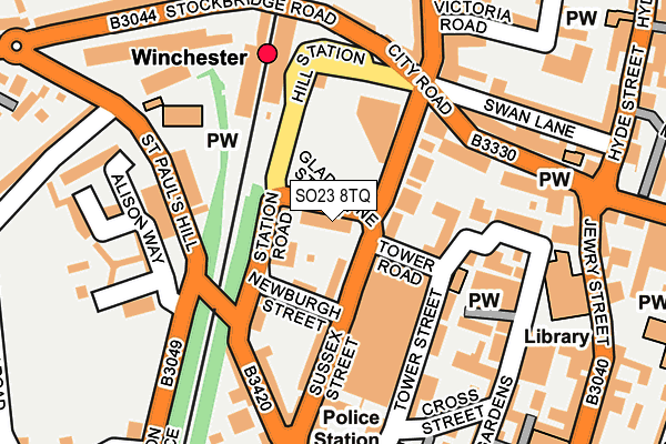 SO23 8TQ map - OS OpenMap – Local (Ordnance Survey)