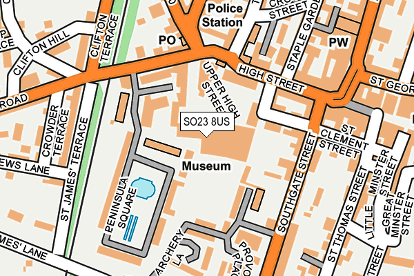 SO23 8US map - OS OpenMap – Local (Ordnance Survey)