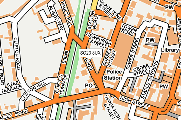 SO23 8UX map - OS OpenMap – Local (Ordnance Survey)